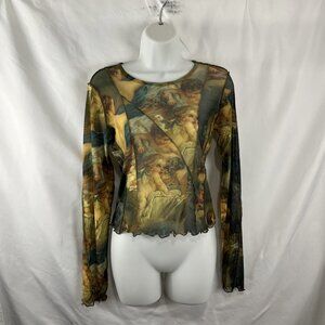 Twik Cherub Angel Sheer 90s Grunge Goth Top Women's Size M